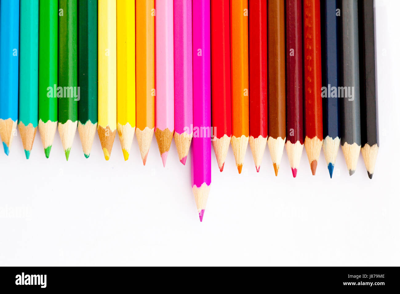 L'ordre, papeterie, crayons de couleur, couleurs, échelle de couleurs,  stylo, crayon, style Photo Stock - Alamy