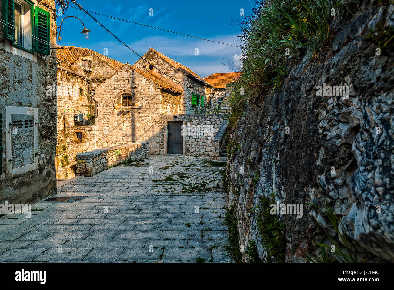 La Croatie Dalmatie Sibenik - Dolac - voir - enceinte médiévale Banque D'Images