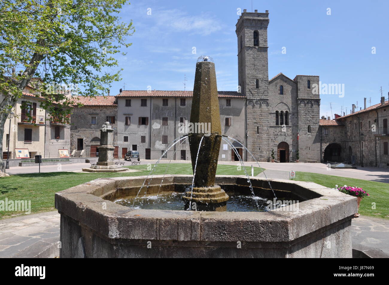 Hill, toscane, italie, église, ville, village, vacances, location, vacances, Banque D'Images