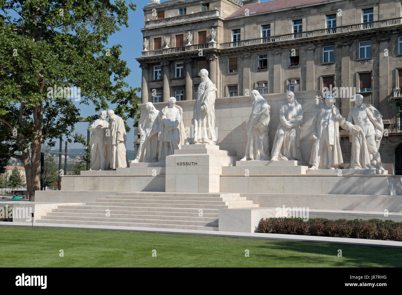 Le Monument Kossuth Lajos (montrant des Kossmuth et les membres de l'historique), gouvernement Batthyány Lajos Kossuth Square, Budapest, Hongrie. Banque D'Images