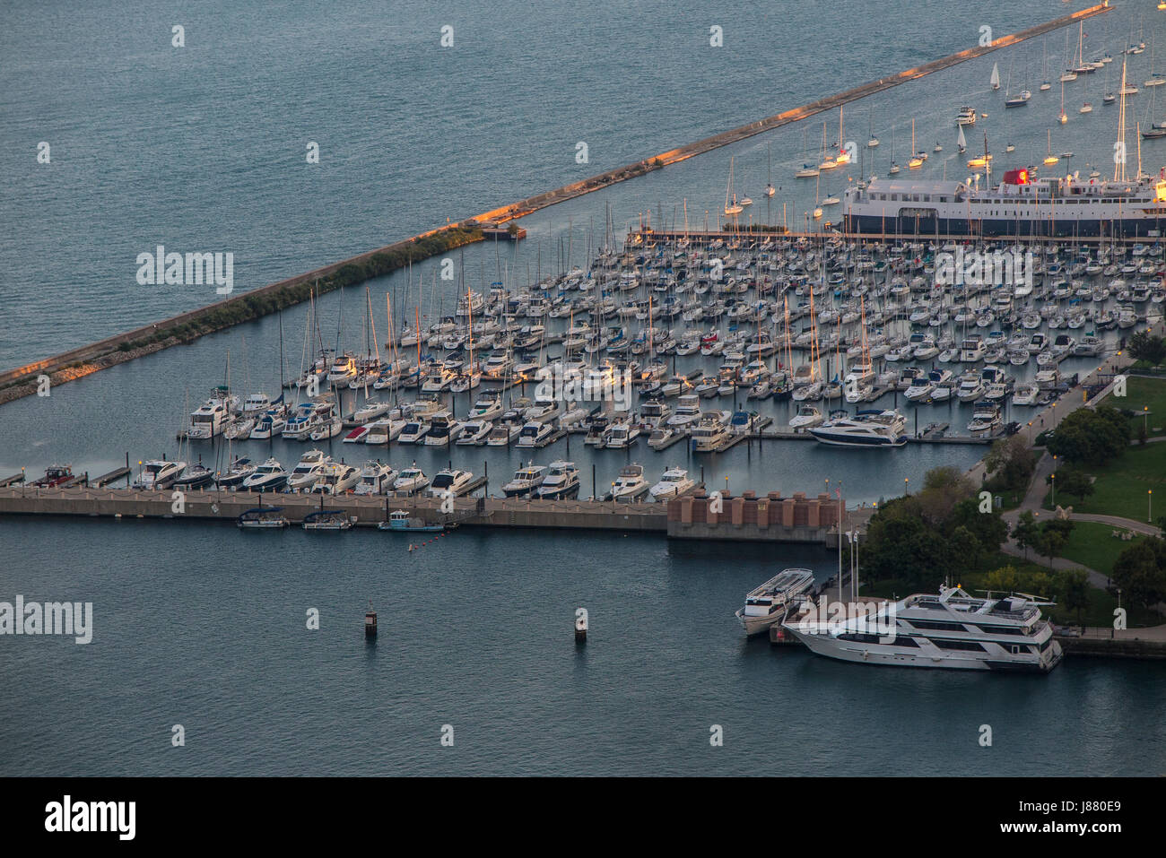 Marina sur le lac Michigan, près de Lake/Chicago USA Banque D'Images