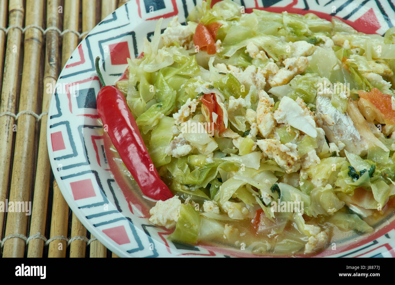 Machha Chhencheda - Curry de Poisson, l'oriya non-végétarien plat fait de têtes de poissons avec des légumes. Banque D'Images