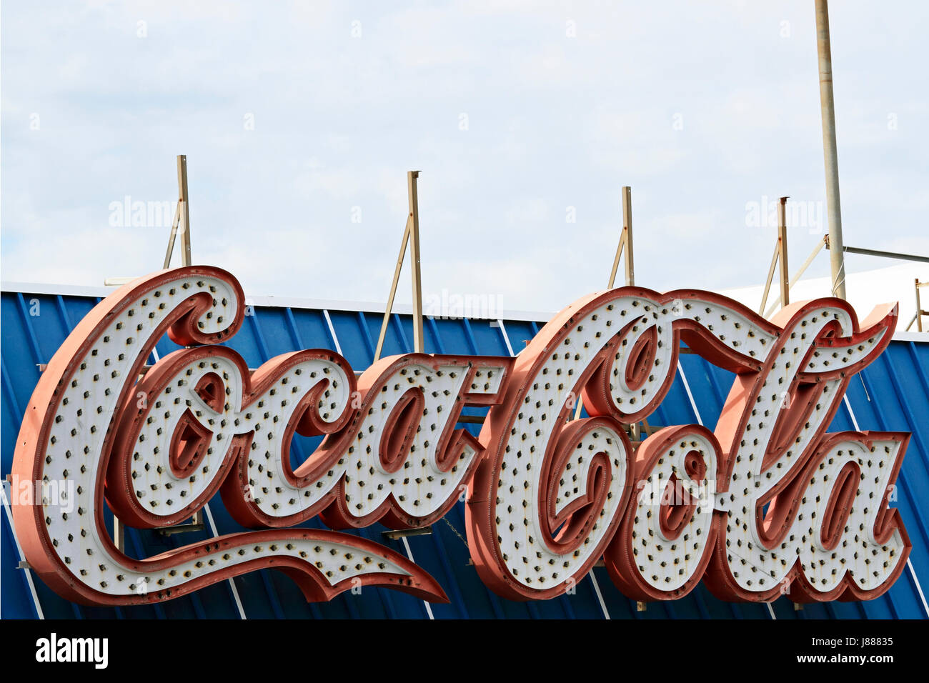 L'emblématique Coco Cola signe sur la promenade à Wildwood, New Jersey, USA Banque D'Images L'emblématique Coco Cola signe sur la promenade à Wildwood, New Jersey, USA Banque D'Images