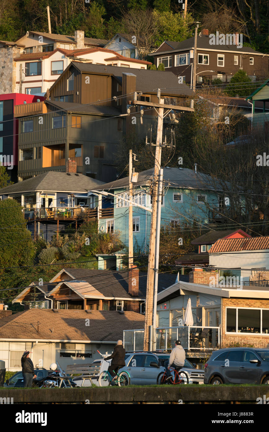 États-unis, Washington, Seattle, Seattle, l'Ouest Point Alki Banque D'Images