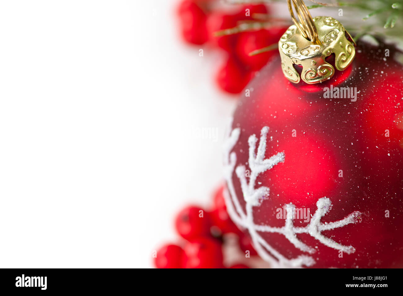 Ball, vert, pin, ornement, décoration, petits fruits, Noël, Noël, rouge, x-mas, Banque D'Images