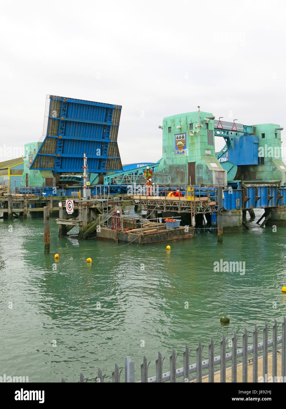 Historique Le pont de levage basculant à Poole l'objet d'une rénovation importante et reposer au cours de 2017, Dorset, Angleterre Banque D'Images