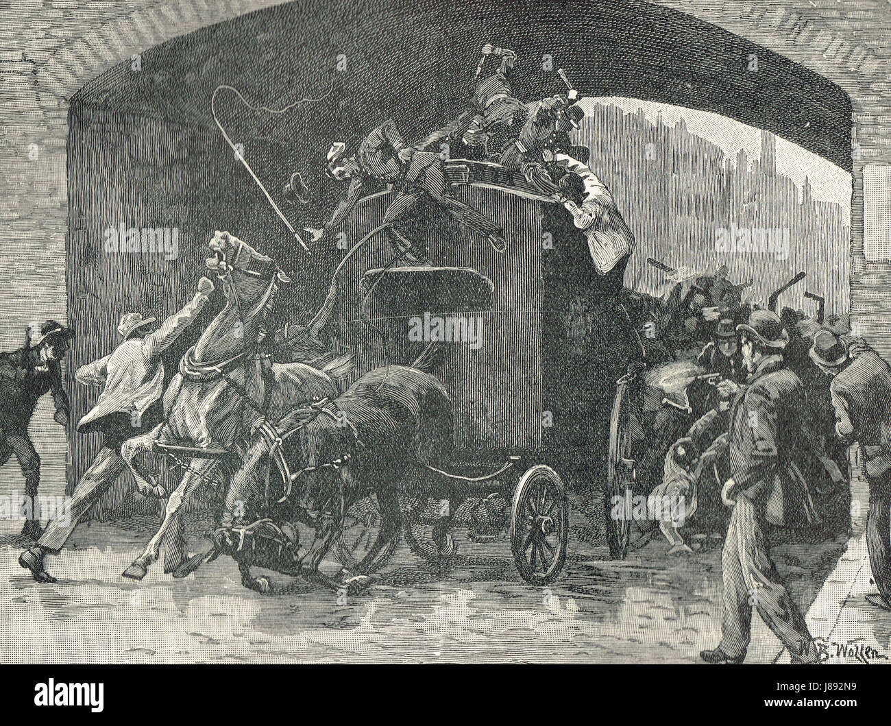 Attaque contre les Fenians van prison Manchester 18 Septembre 1867 Banque D'Images