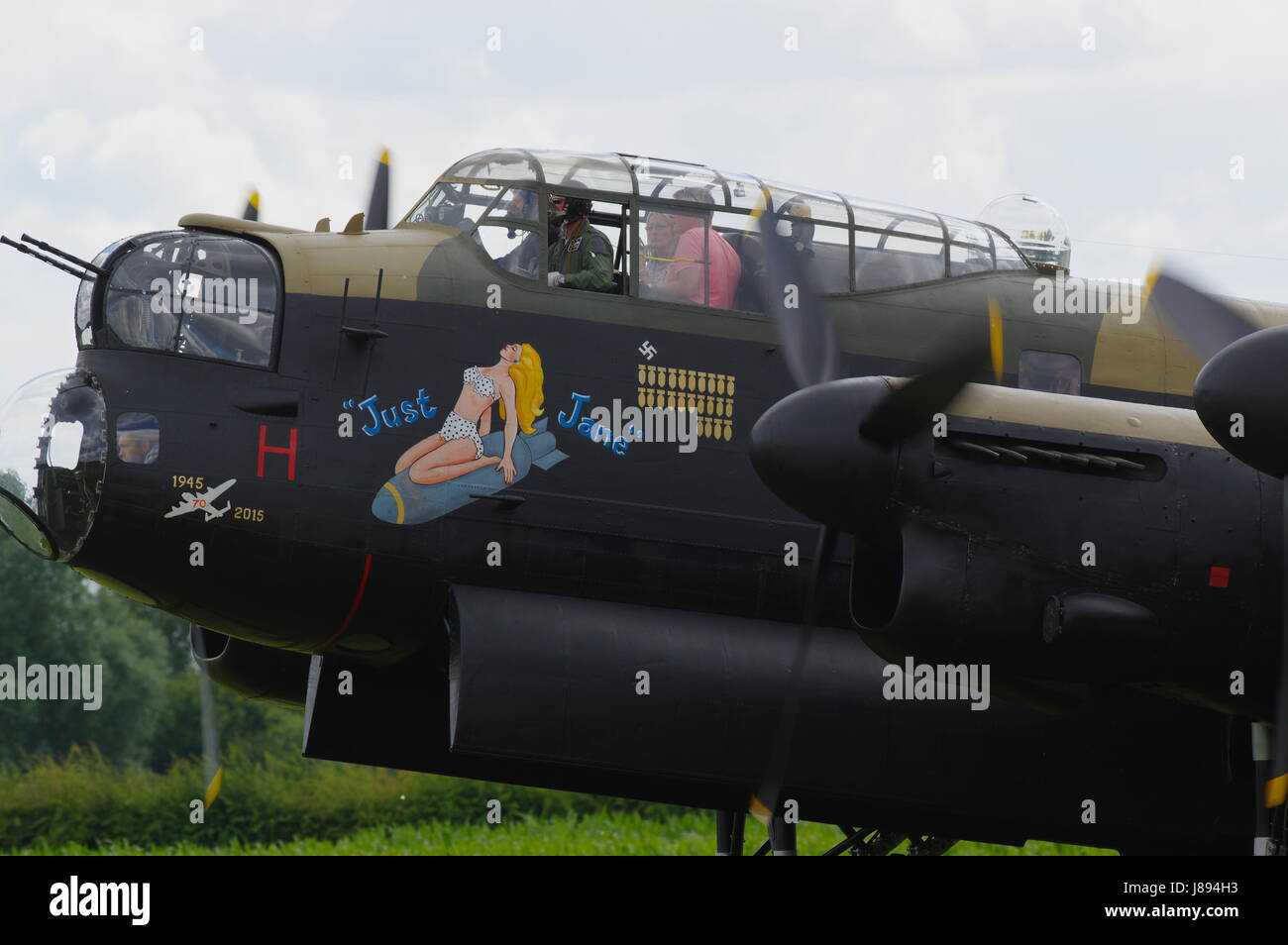 Avro Lancaster VII juste Jane à East Kirkby, Banque D'Images