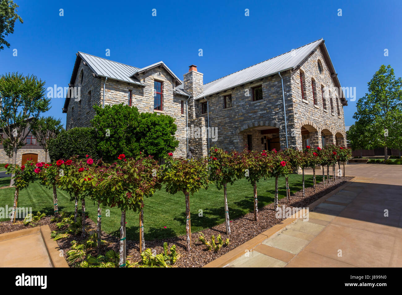 Winery Building, salle de dégustation de vins, Silver Oak Cellars, Oakville, Napa Valley, California, United States Banque D'Images