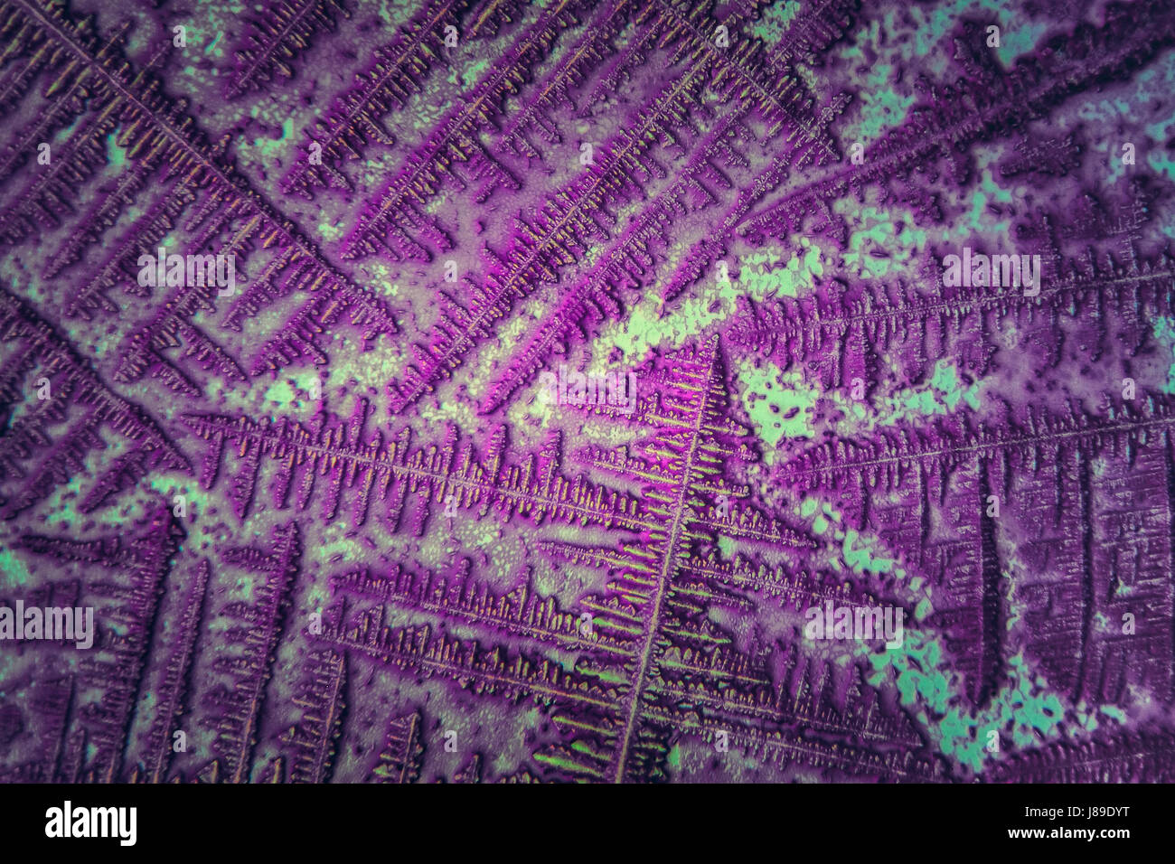 Structure minérale unique sous microscope. La texture de fond, inorganique microscopiques. Banque D'Images