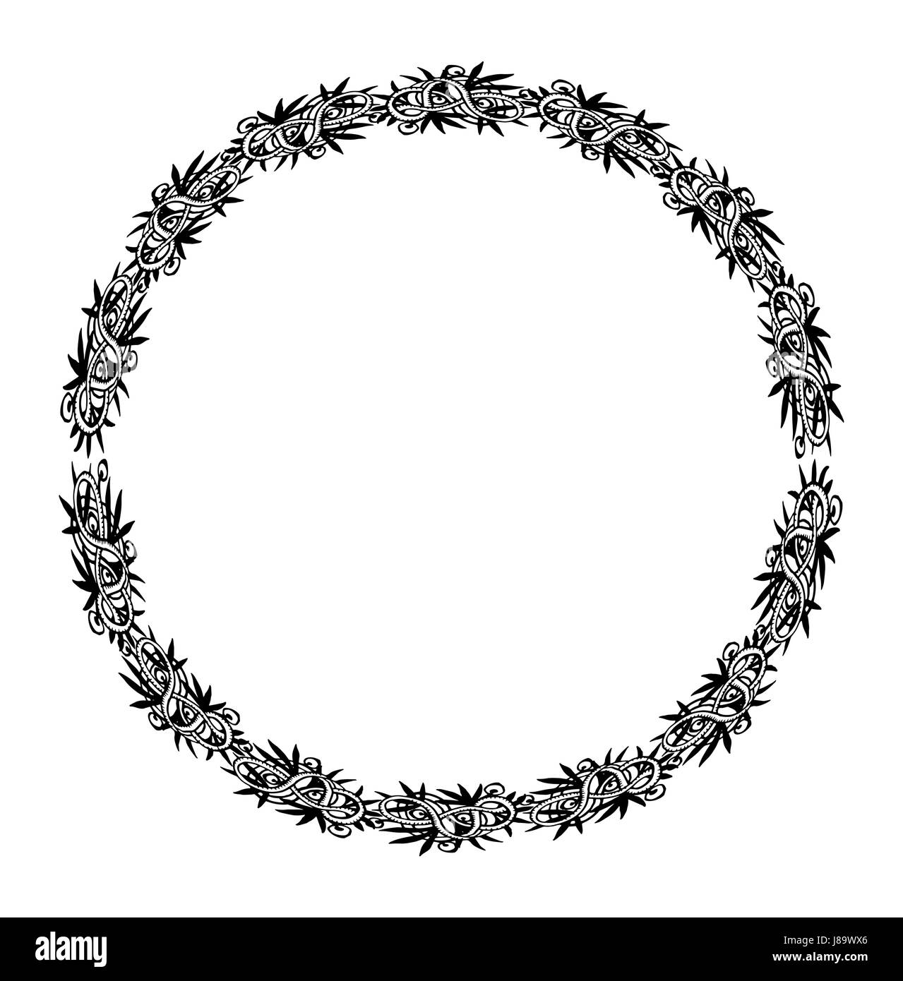 Mandala. L'élément décoratif ethnique round. Cadre à motifs de dentelle à la main. Illustration de Vecteur