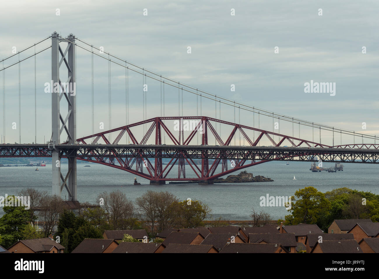 Forth bridges de Queensferry, Lothians, Ecosse, Royaume-Uni Banque D'Images