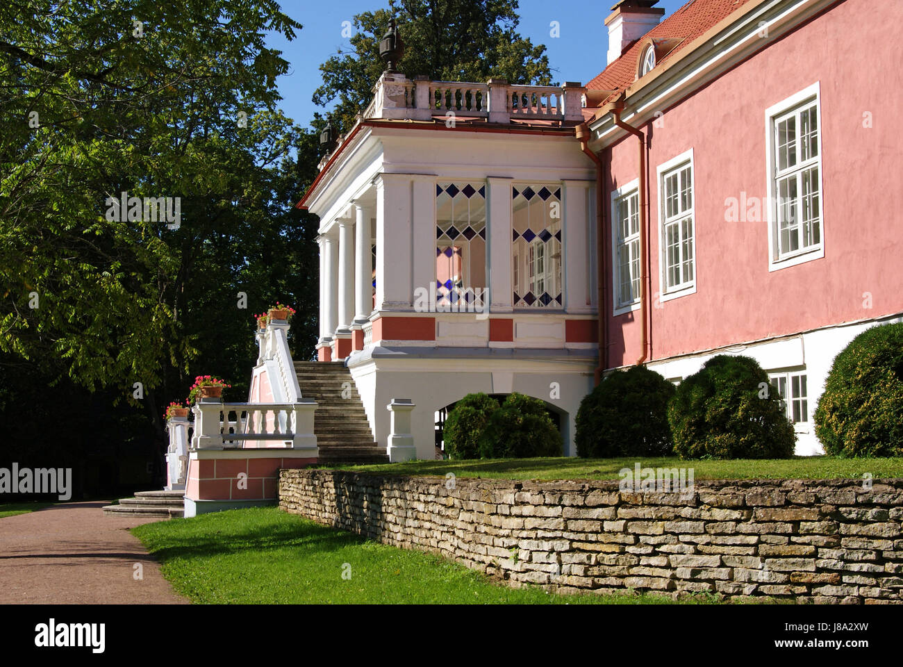 Pays, porche, escalier, estate, l'étape, niveau, design, bleu, maison, édifice, arbre, Banque D'Images