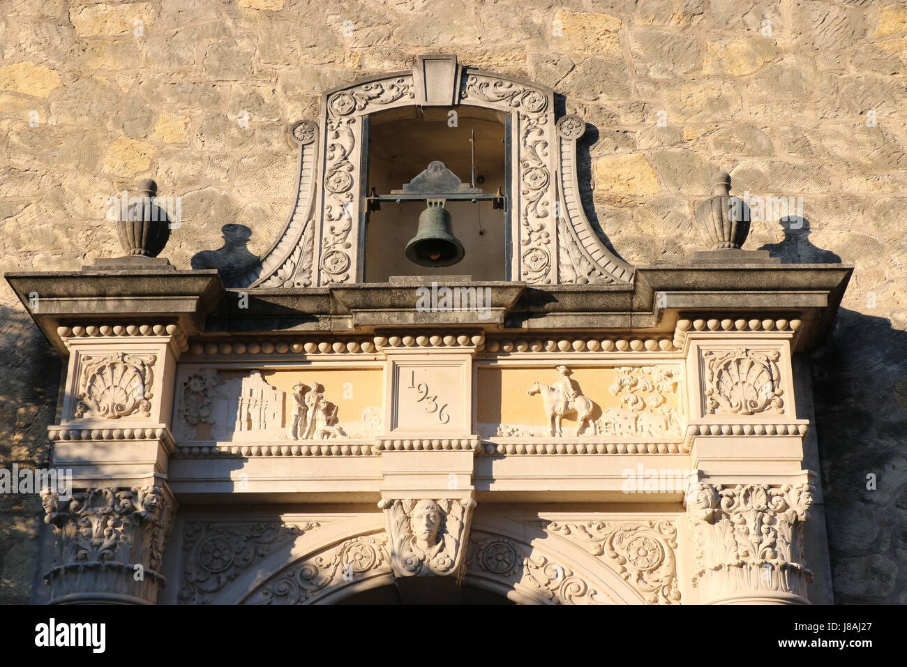 Détails de maçonnerie, l'Alamo, San Antonio TX. Banque D'Images