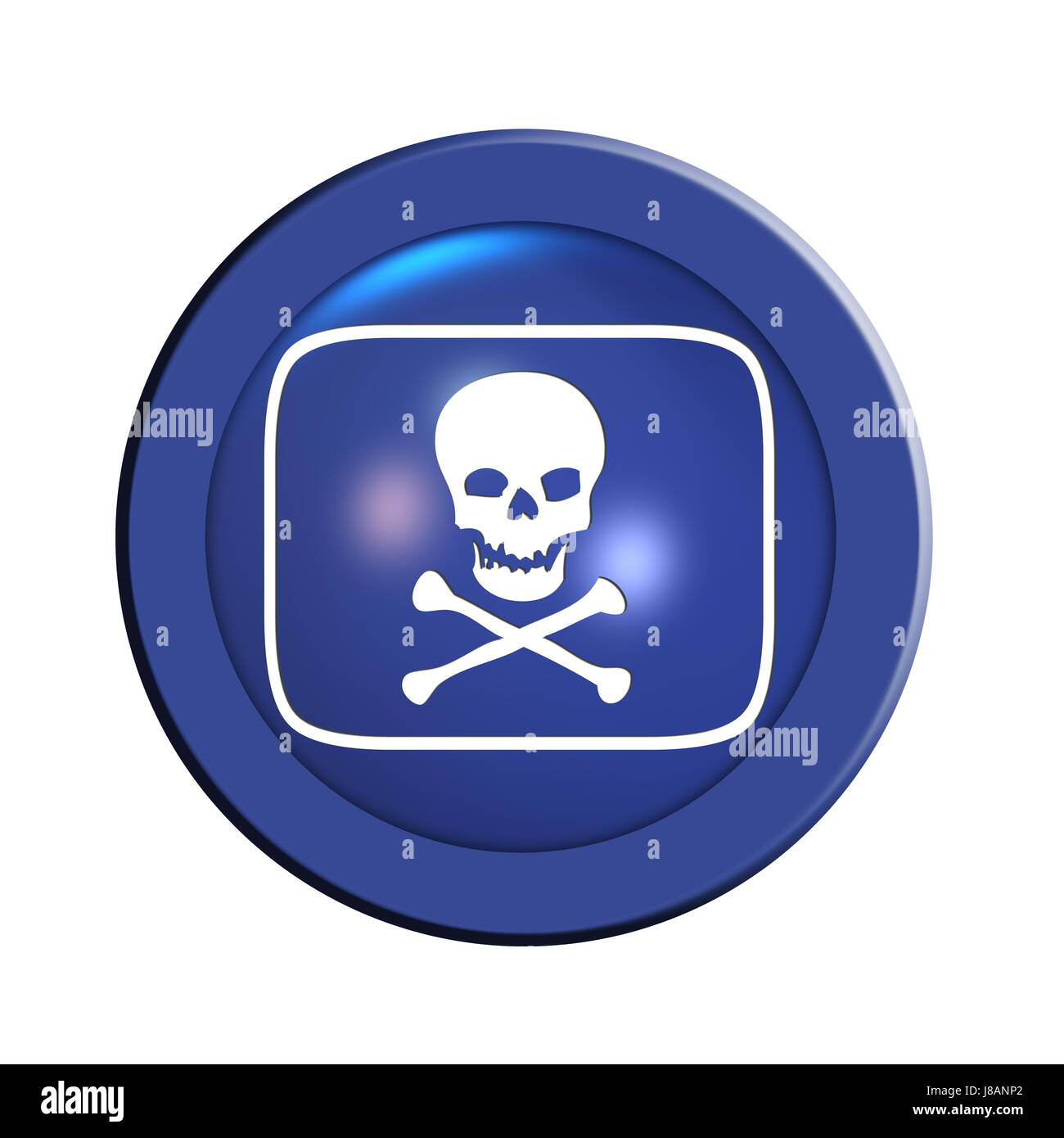 Mourir, prudence, crâne, bouton, poison, avertissement, entretien, isolé, en option, Banque D'Images