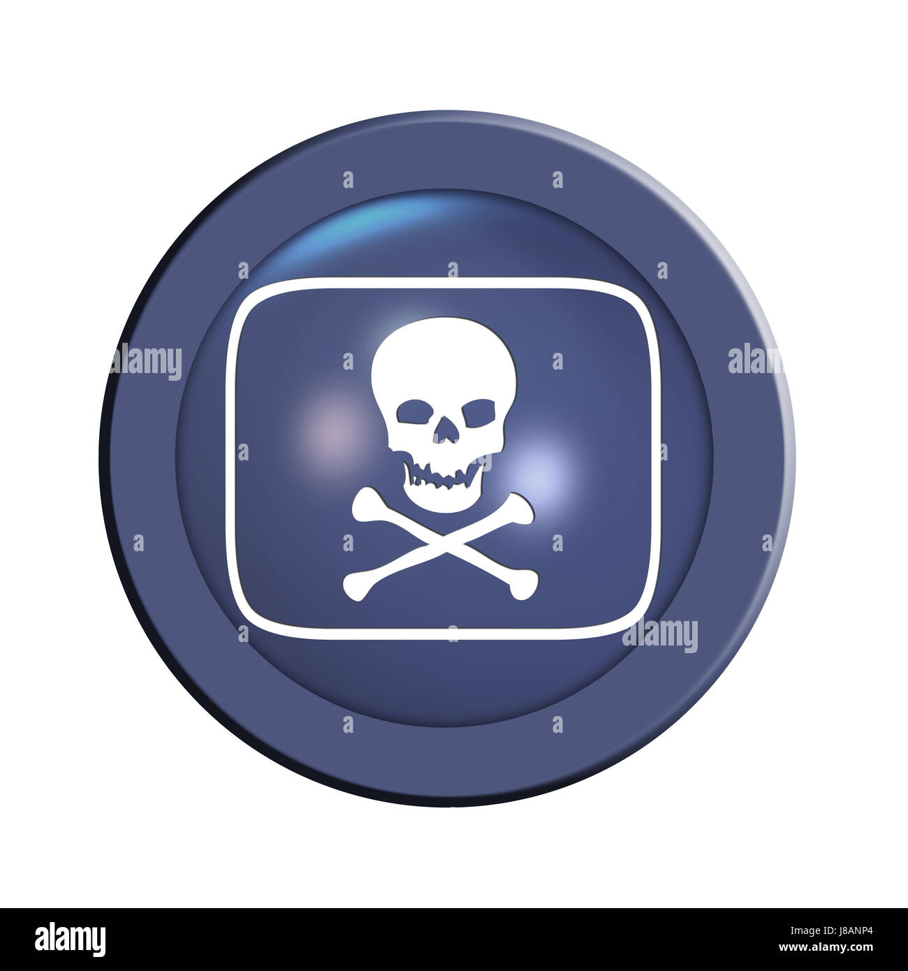 Mourir, prudence, crâne, bouton, poison, avertissement, entretien, isolé, en option, Banque D'Images