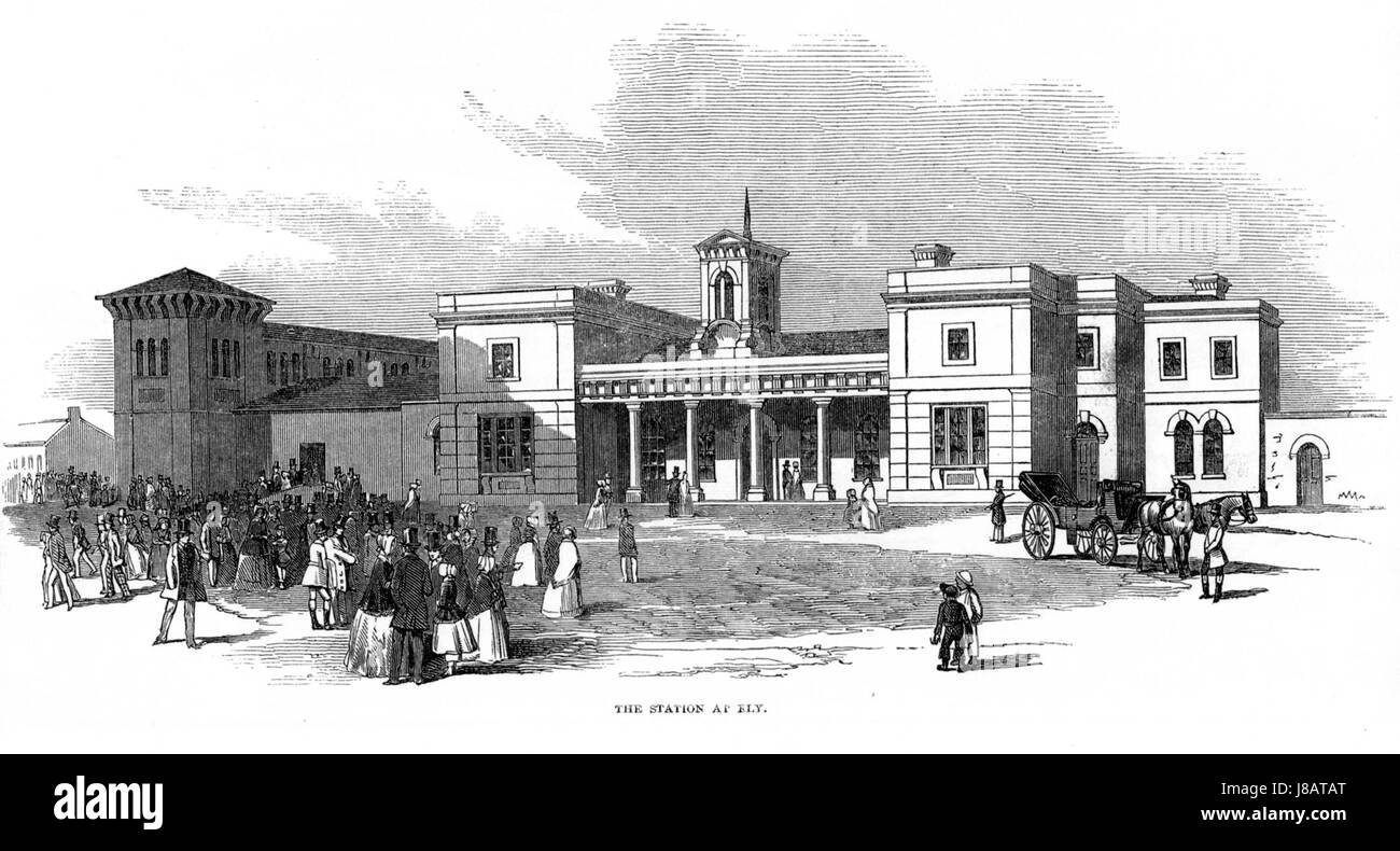 Illustrated London News Vol XI 30 octobre 1847 p 277 Station d'Ely Banque D'Images