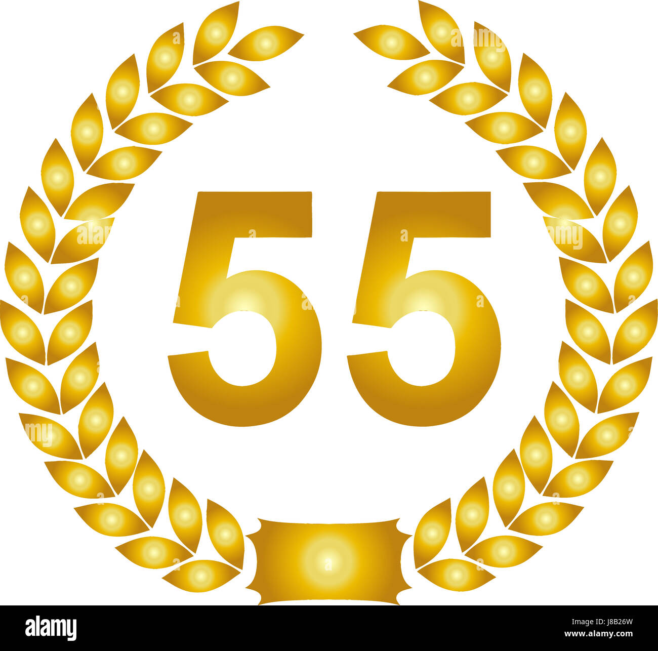 Couronne de laurier d'or 55 ans Banque D'Images