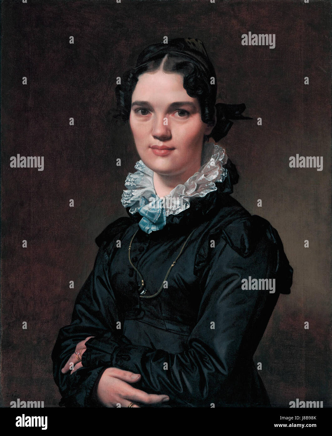 *Mademoiselle Jeanne Gonin* est un portrait de Jean Auguste Dominique Ingres, mettant en valeur son style de portrait néoclassique, mettant l’accent sur la précision, l’élégance et l’expression sereine du sujet. Banque D'Images