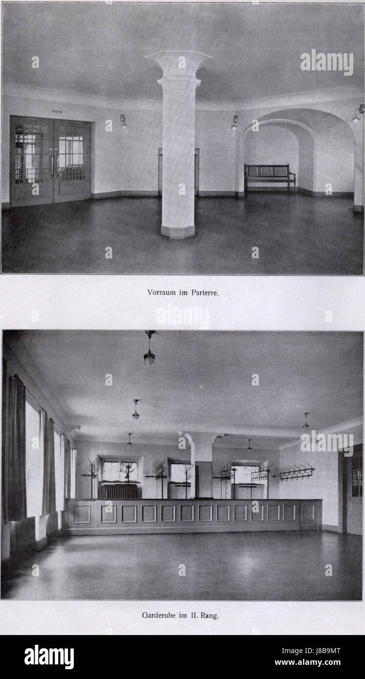 Heilbronn, Altes Theater, Vorraum im Parterre und Garderobe im II. A sonné. Quelle Hugo Licht, Das Frauenbad de Heilbronn, (Der Profanbau), Verlag J. J. Tndla, Leipzig 1913 Banque D'Images