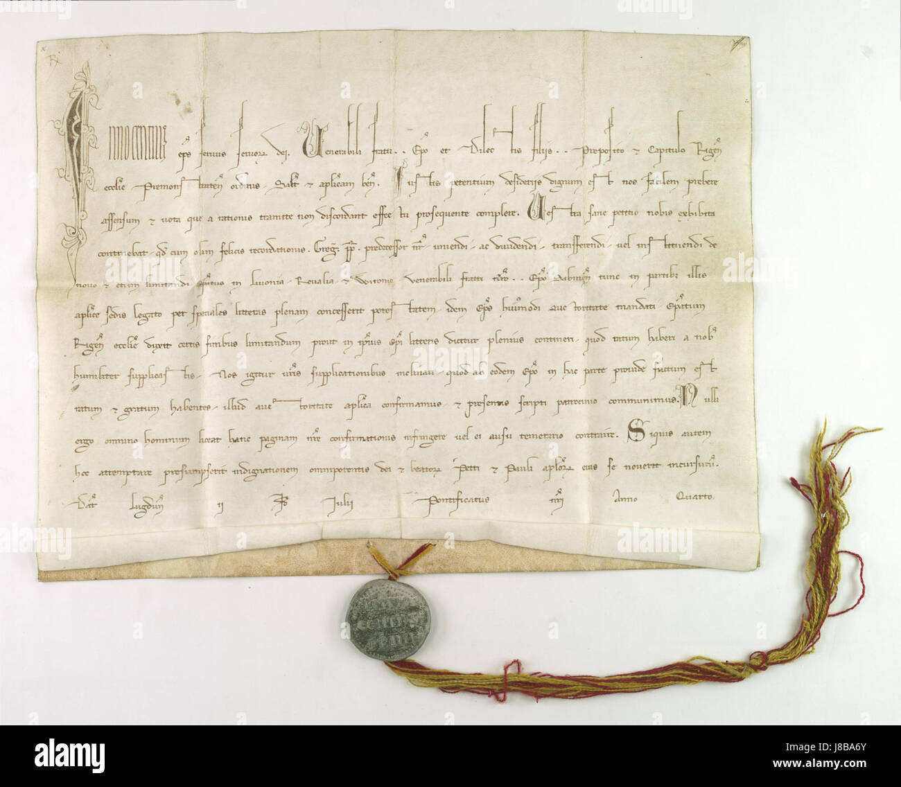 Zatwierdza rozgraniczenie bpstwa Innocenty IV ryskiego uczynione przez Wilhelma Banque D'Images