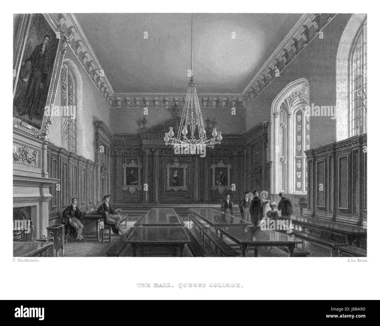 LeKeux Cambridge, c1840, 02 Queens Hall le memorialsofcambr wriguoft 039401 Banque D'Images