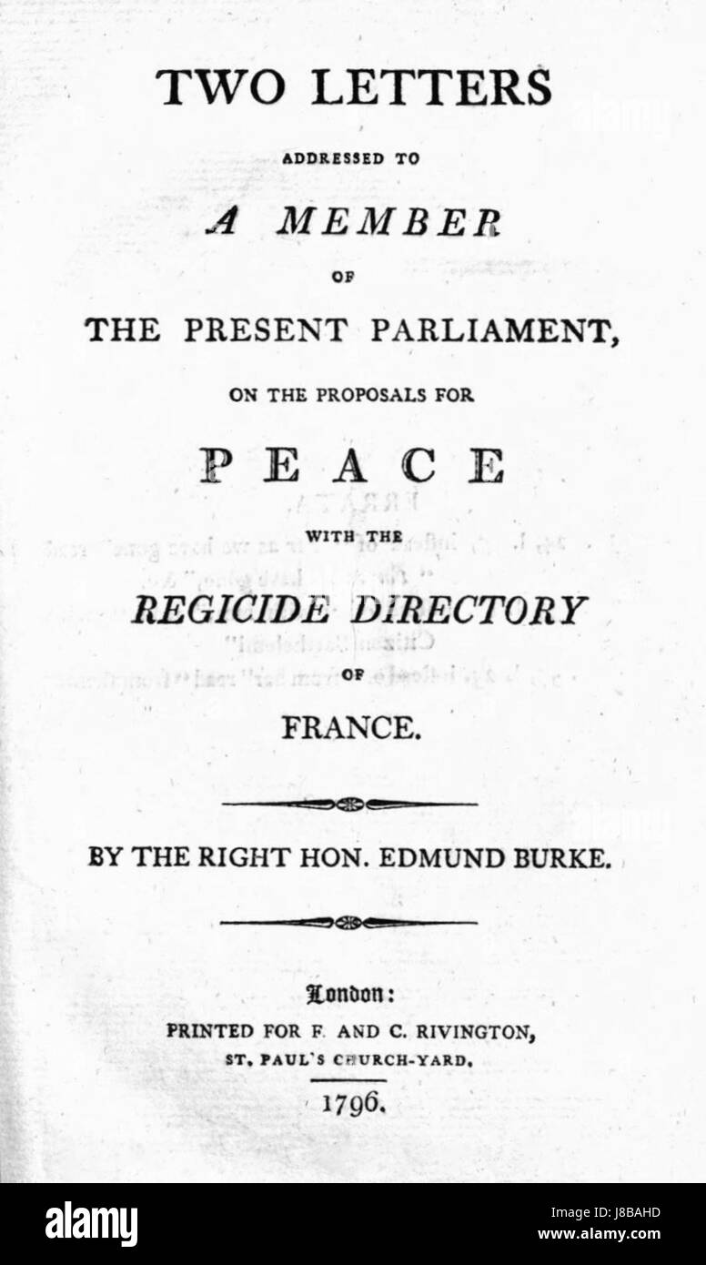 « Lettres sur un régicide de paix » est probablement un document historique ou politique ou une correspondance discutant des implications d'un régicide, traitant des négociations de paix ou des conséquences d'un tel événement dans un contexte politique. Banque D'Images