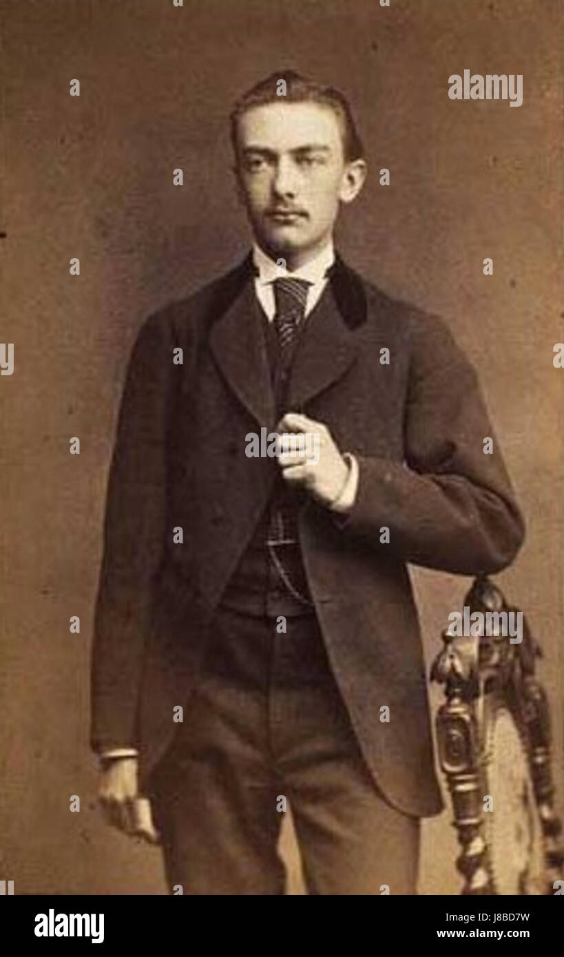 Une image d'un portrait de Fritz Bock, tel que représenté par l'artiste Grundtvig. Banque D'Images