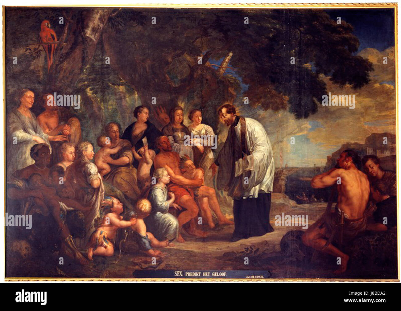 Jan Michiel Coxie Saint François prêche la foi Banque D'Images