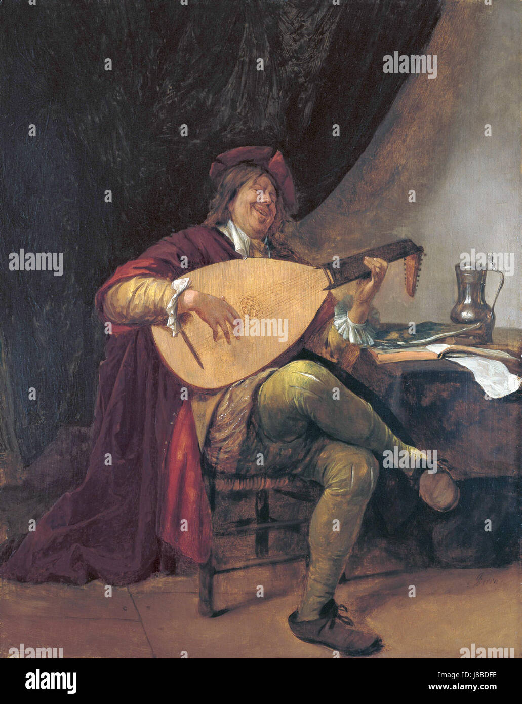 Cette œuvre de Jan Steen présente le style distinctif de l'âge d'or néerlandais artistâ€™, capturant souvent des scènes humoristiques et animées de la vie quotidienne dans la Hollande du XVIIe siècle. Banque D'Images