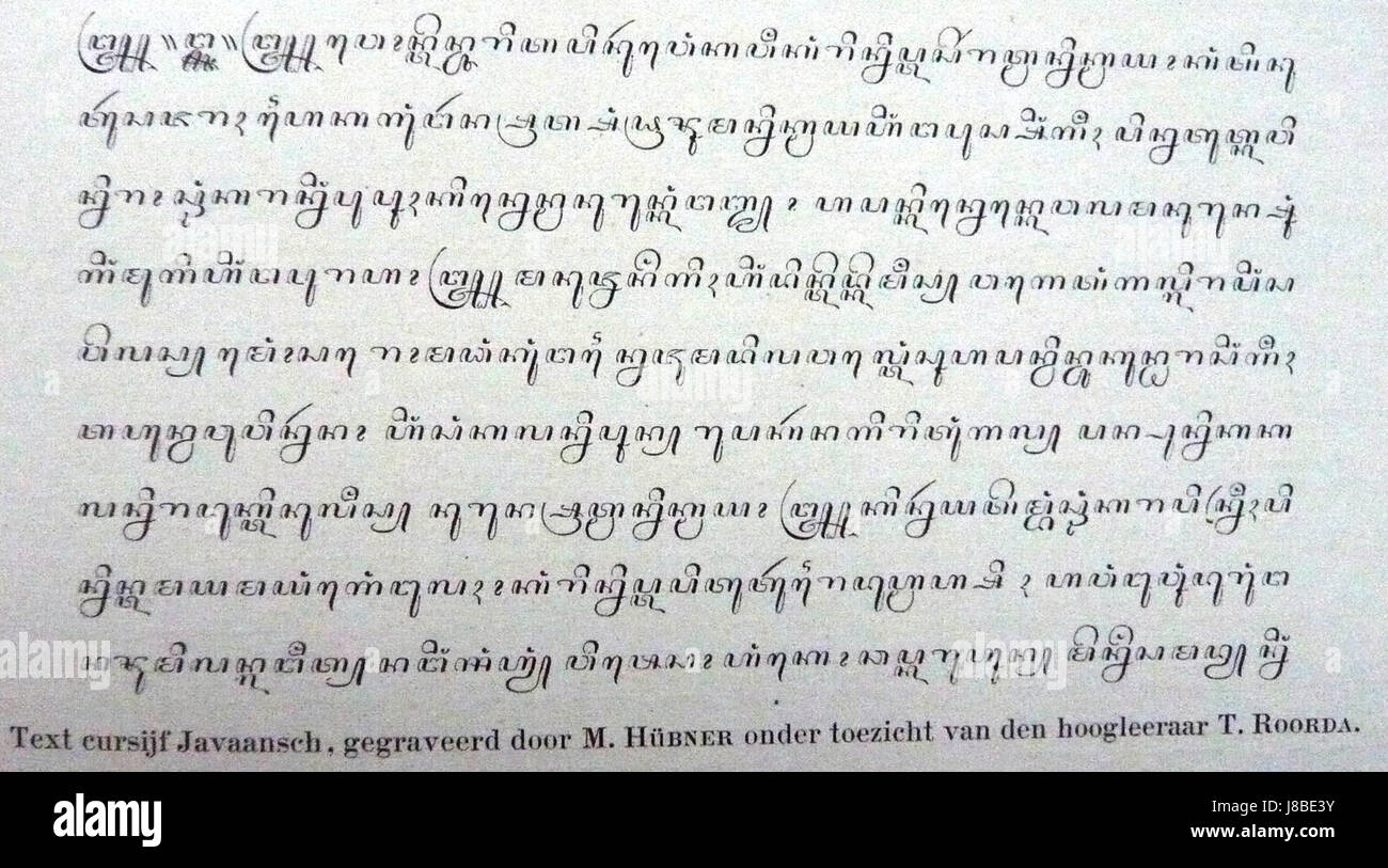 Enschede lettres Huruf Java Jawa par M Hubner et Taco Roorda 1839 Banque D'Images