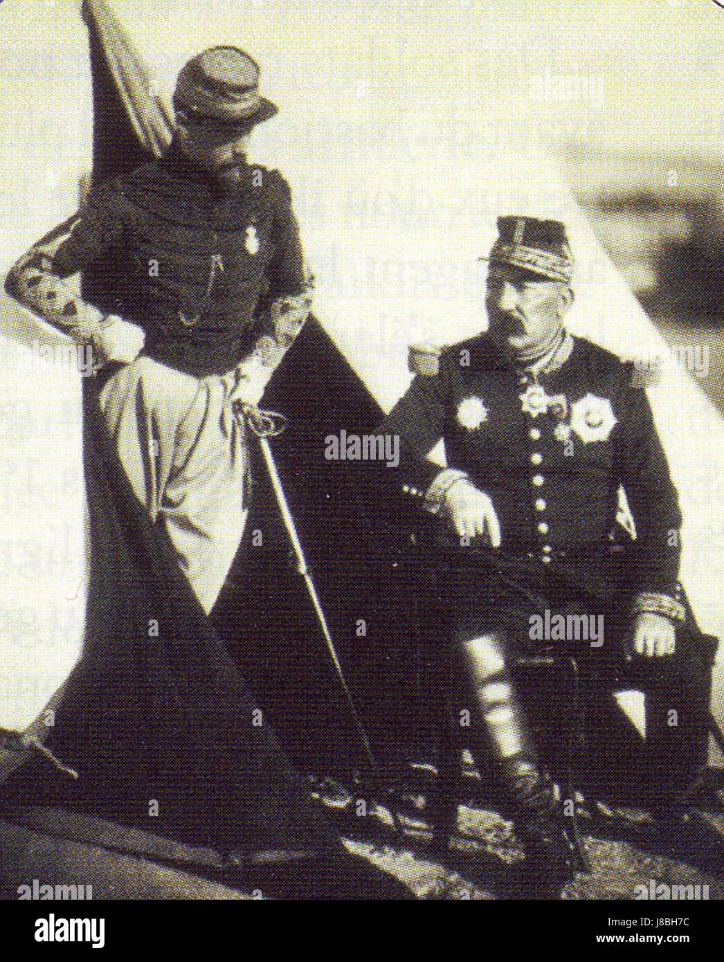 Generale Bosquet comandante del 2 corpo francese con il capitano Dampierre foto Roger Fenton Banque D'Images