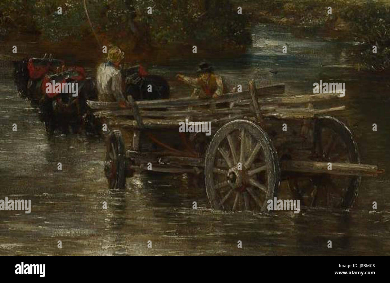 La peinture de John Constableâ€™, « The Hay Wain », également connue sous le nom de « Carro de Feno » en espagnol, est un exemple classique de la peinture paysagère anglaise du XIXe siècle, représentant la vie rurale et la beauté naturelle de la campagne anglaise. Banque D'Images