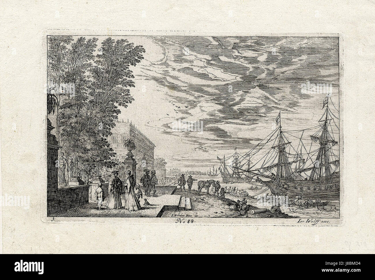 Johann Wilhelm Baur Schloss am Meer ubs G 0219 II Banque D'Images