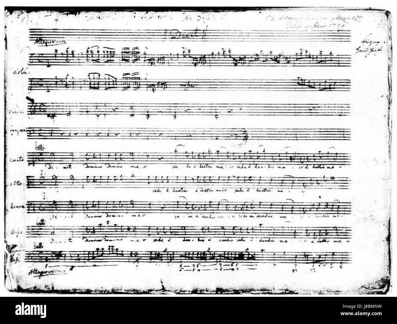 K321 P1 fait référence à une composition de Wolfgang Amadeus Mozart, en particulier les Vesperae solennes de Dominique, une œuvre chorale sacrée composée pour les Vêpres du dimanche. La pièce fait partie de la musique liturgique de Mozart et comporte des arrangements choraux et orchestraux. Banque D'Images