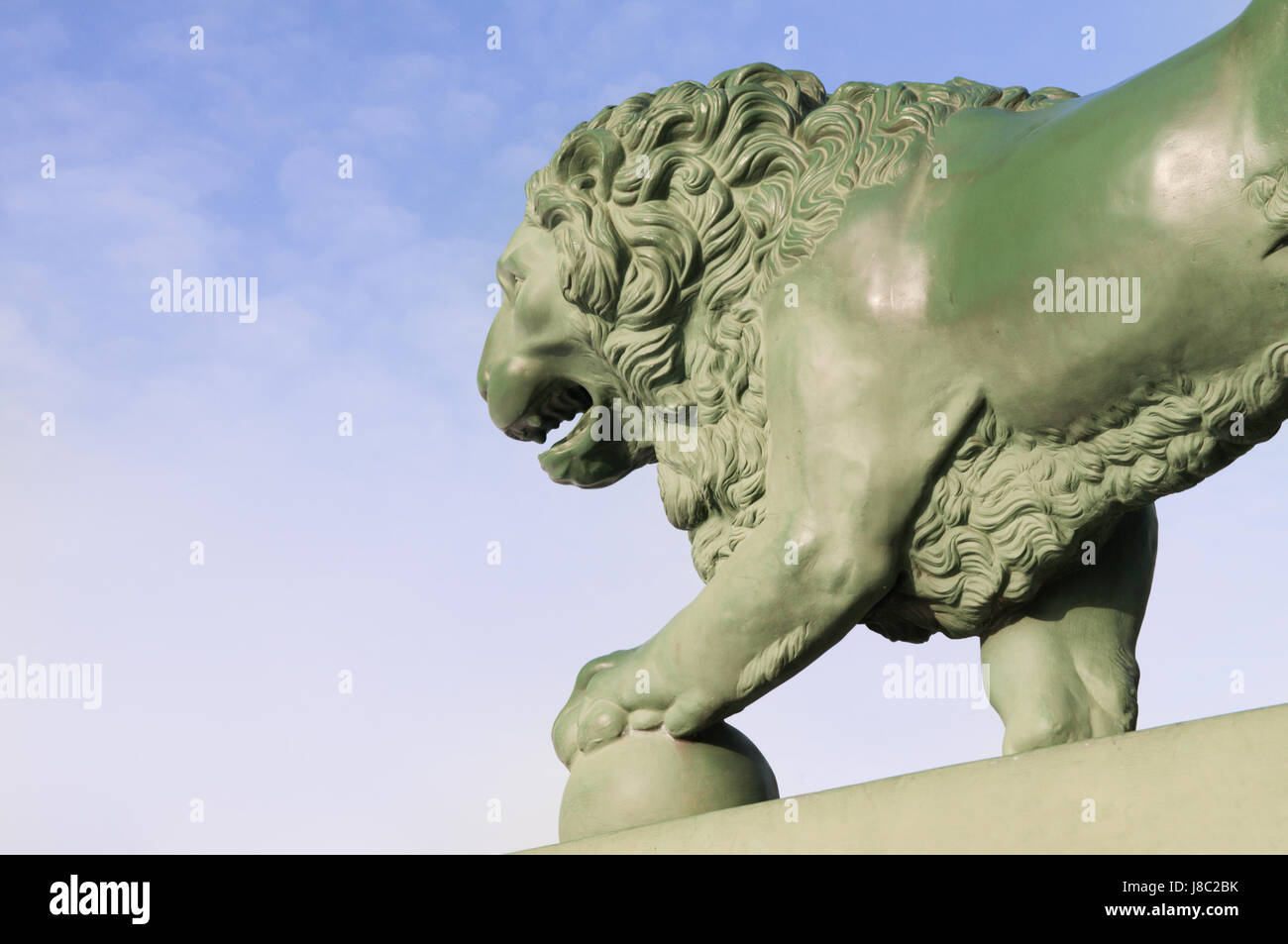 Billet, statue, tourisme, lion, chat, gros chat, félin prédateur, sculpture, Banque D'Images