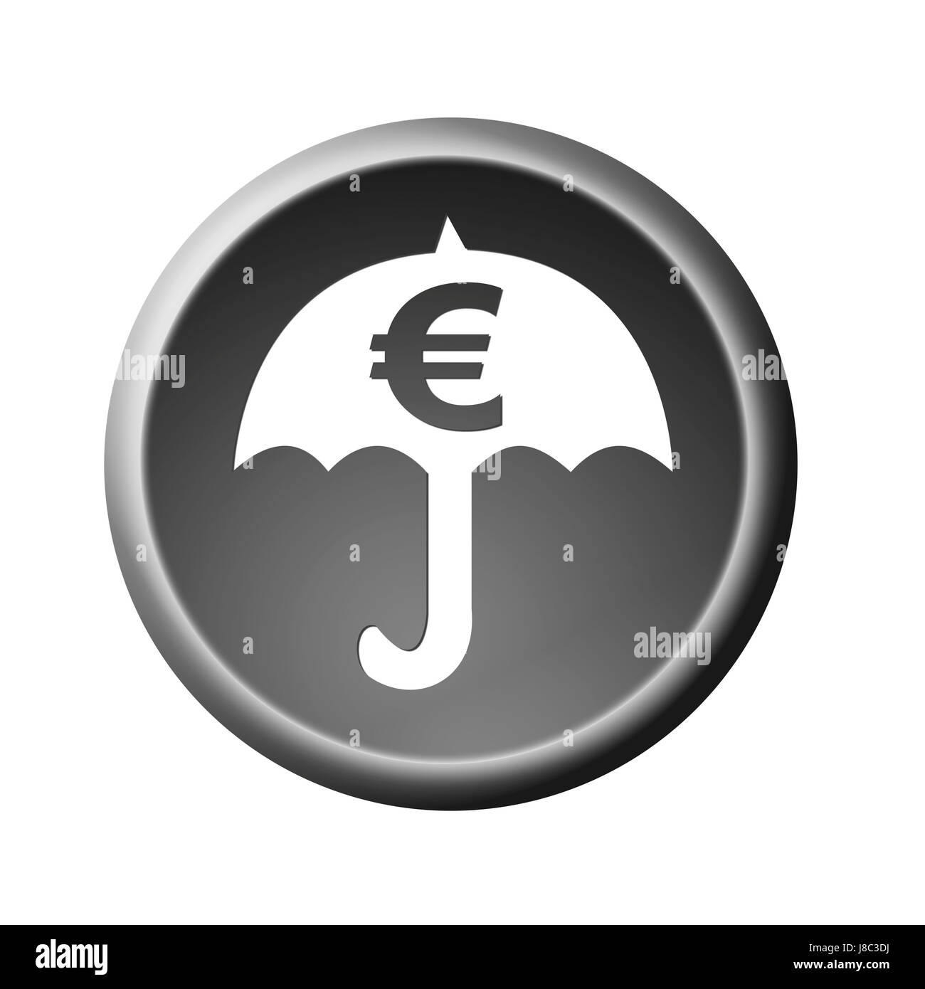 Euro, crise, bouton, parapluie, sauvetage, crise économique, crise financière, Banque D'Images