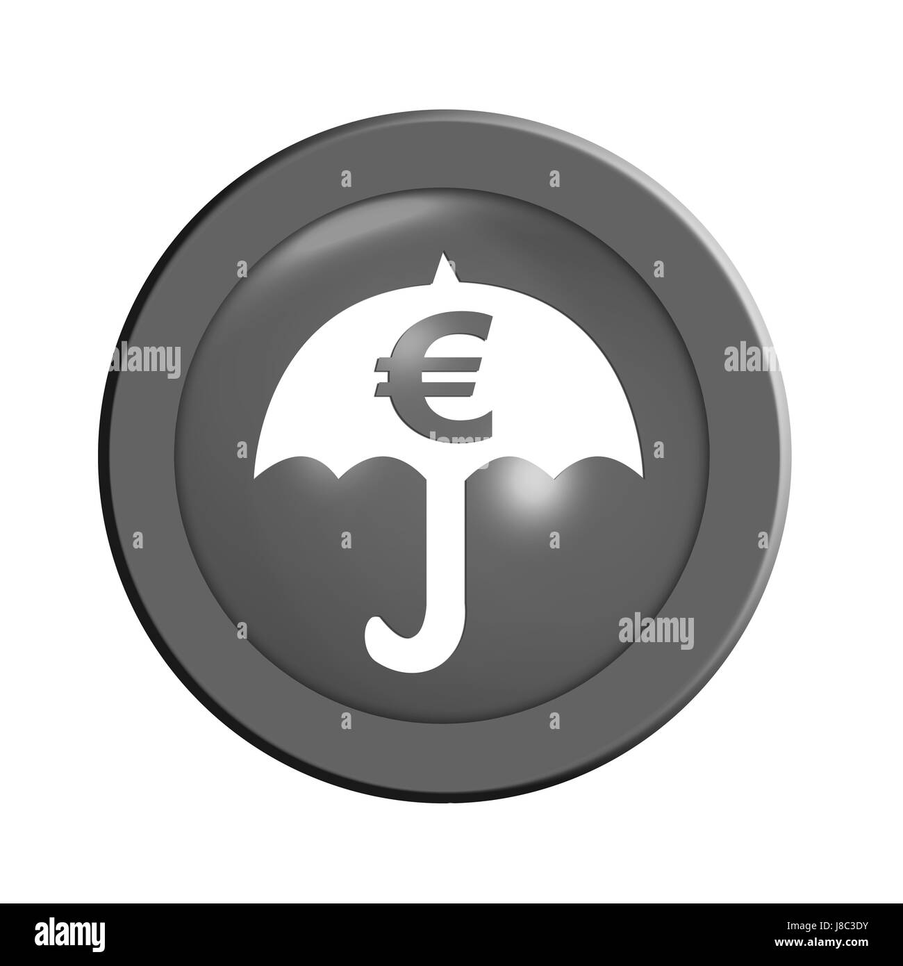 Euro, crise, bouton, parapluie, sauvetage, crise économique, crise financière, Banque D'Images