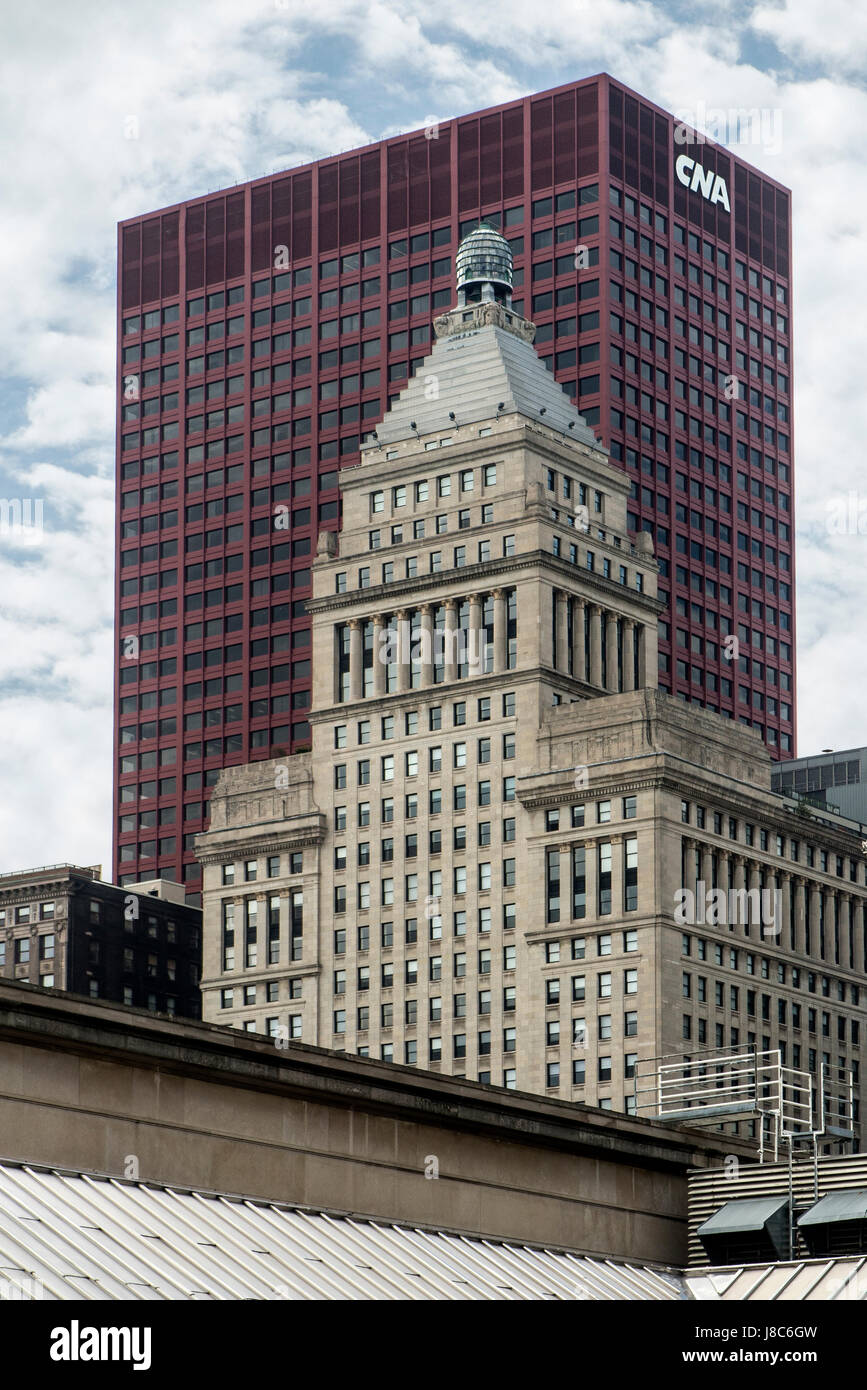 Vue de deux bâtiments sur Michigan Avenue Chicago USA Banque D'Images