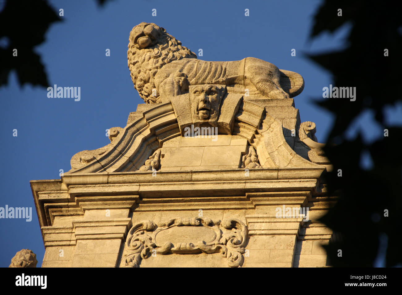 Historique, animal, lion, chat, gros chat, félin prédateur, Town Hall, New York, United States Banque D'Images