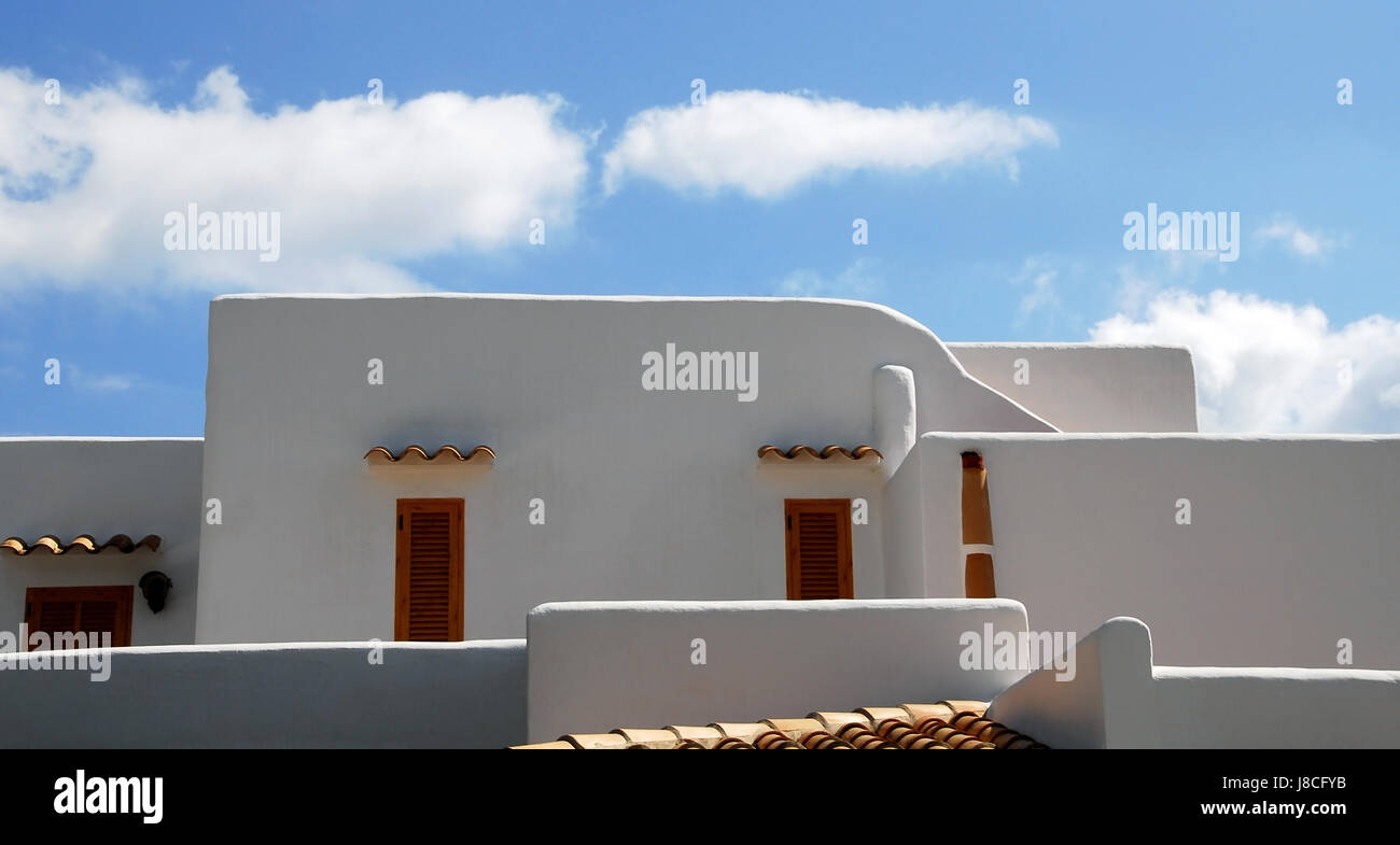Maison, édifice, Mallorca, bardeaux, formes, forme, bleu, maison, édifice, Banque D'Images