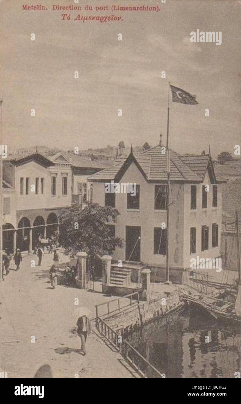 Lesbos. Des autorités portuaires Mytilène, c. 1910 Banque D'Images