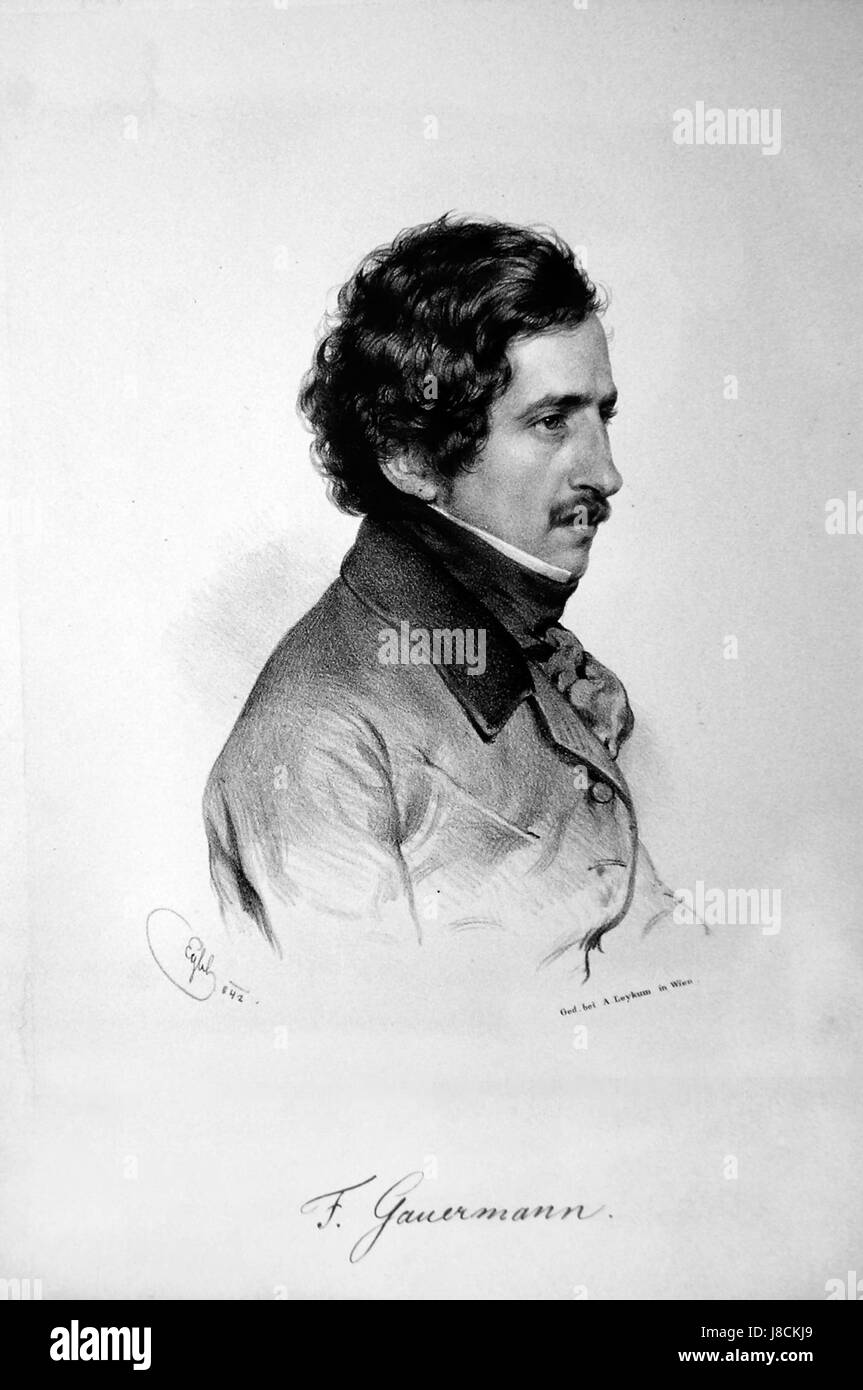Friedrich Gauermann était un peintre autrichien, connu pour ses lithographies et d'autres œuvres qui dépeignent des événements historiques et contemporains. Ses lithographies ont été largement admirées pour leur détail et leur précision. Banque D'Images