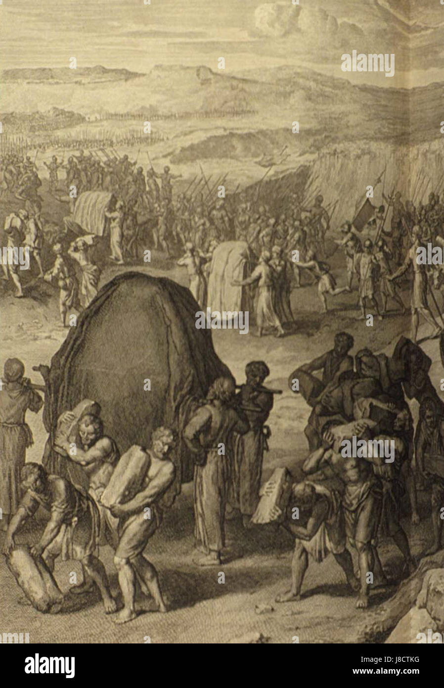 Les chiffres Israélites passer le Jourdain Banque D'Images