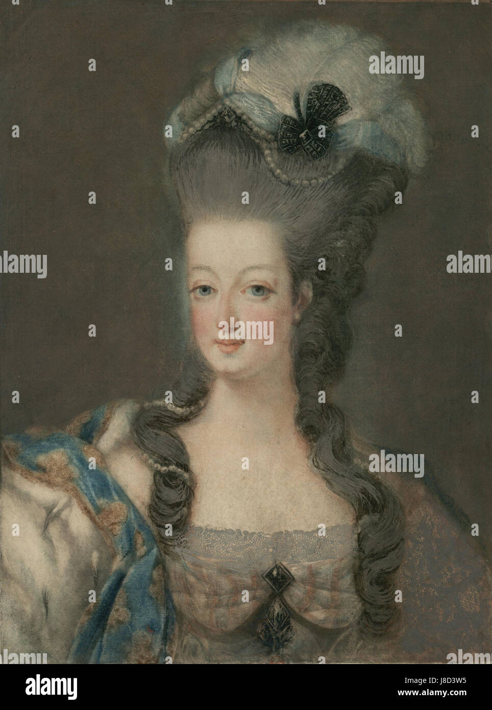 Marie Antoinette, coiffure dite de la Reine d'impression couleur Banque D'Images