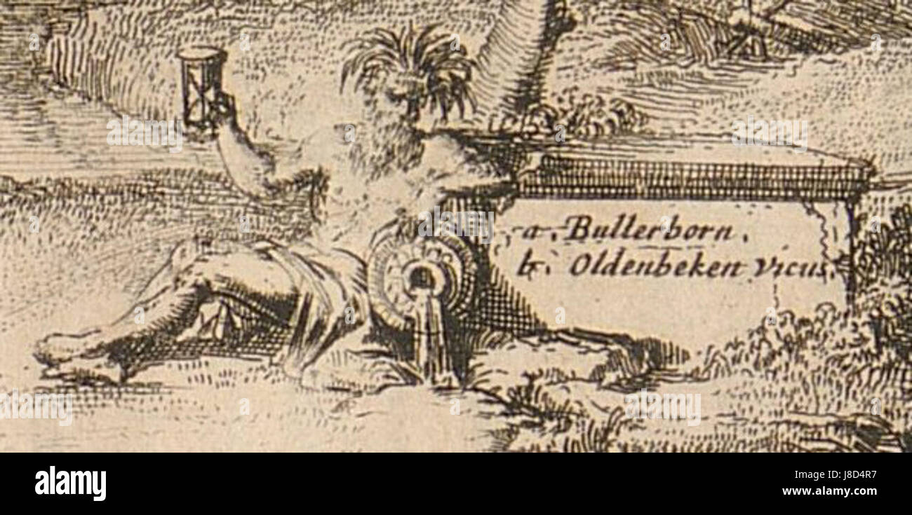 La Monumenta Paderbornensia est un document historique qui comprend le 'Bullerborn Flussgott', une figure de Dieu de rivière antique. Cet artefact est important dans l'étude de la mythologie germanique et de la religion historique. Banque D'Images