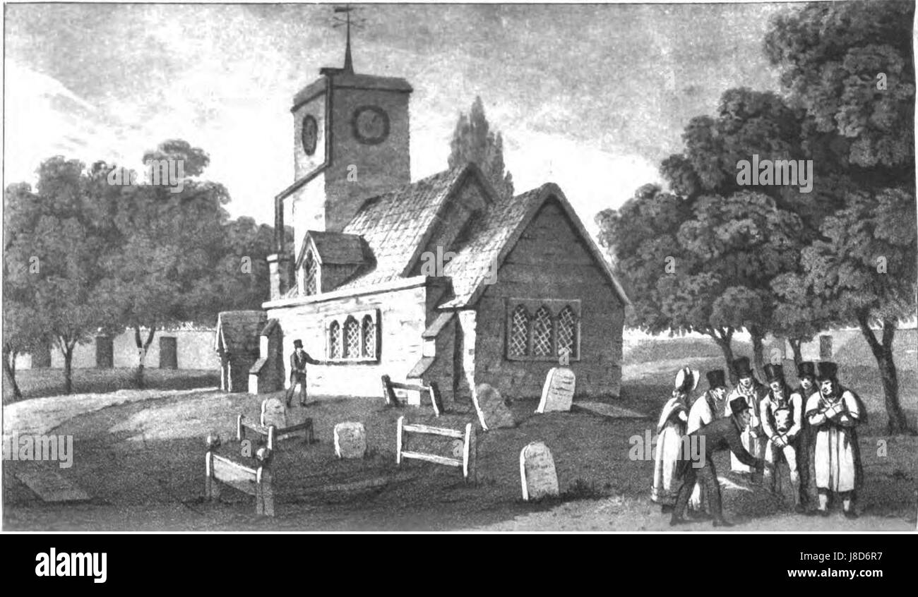 L'église paroissiale d'Elstree enterrement de William Weare Banque D'Images