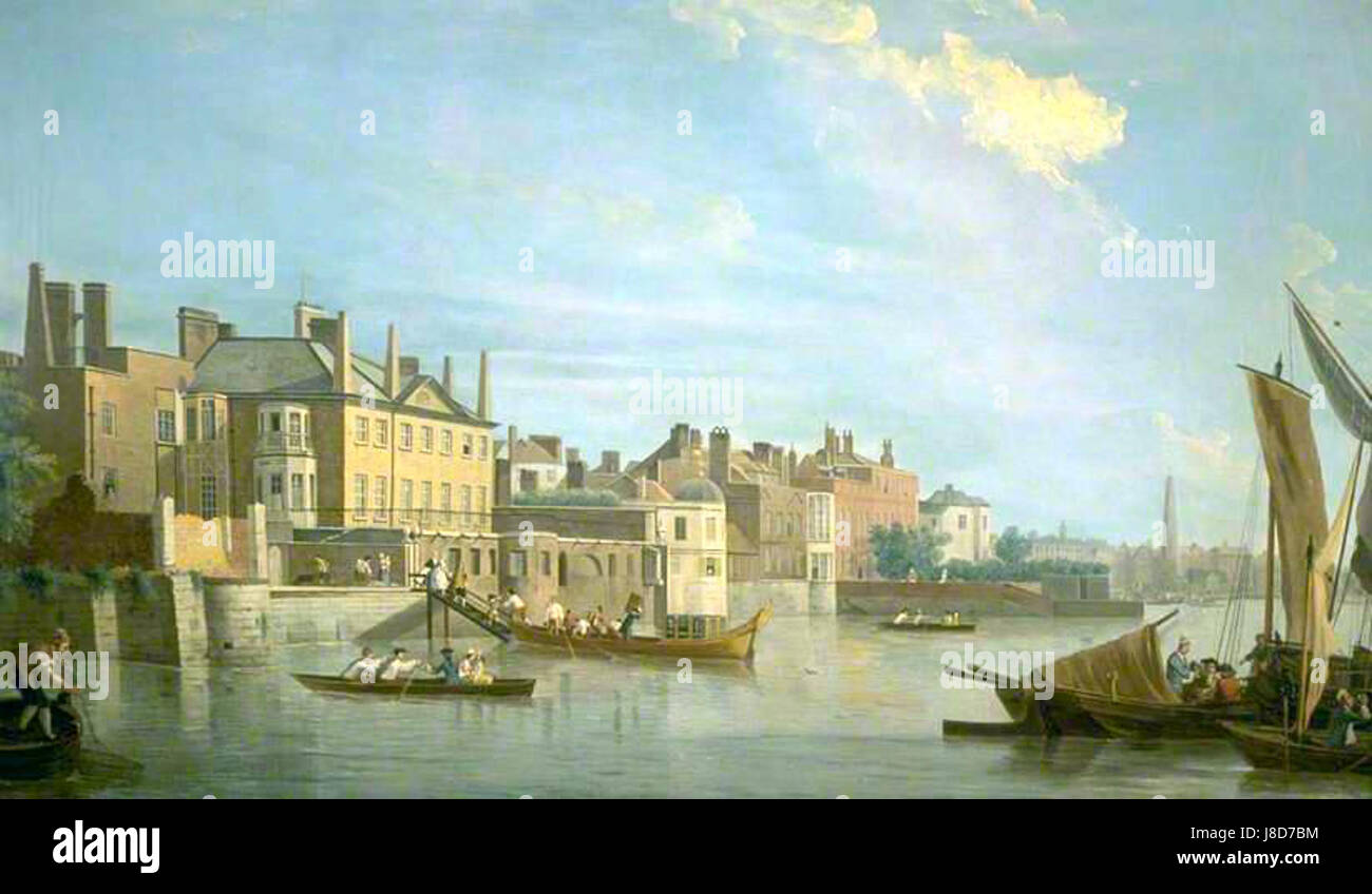 Montagu House Samuel Scott 1750 Banque D'Images