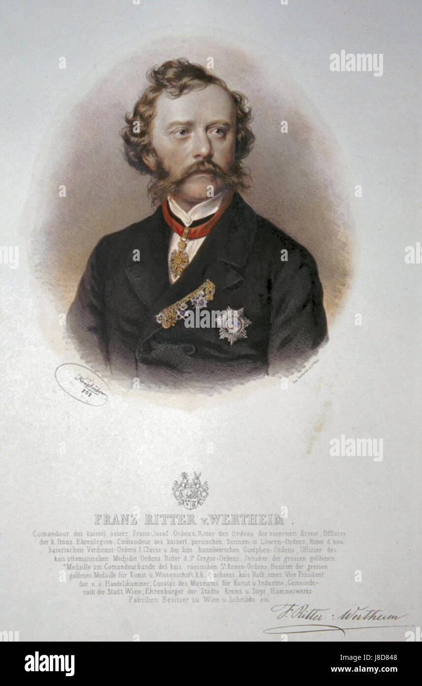 Franz von Wertheim était un personnage historique important, connu pour ses contributions à son domaine, avec une influence notable à son époque. Banque D'Images
