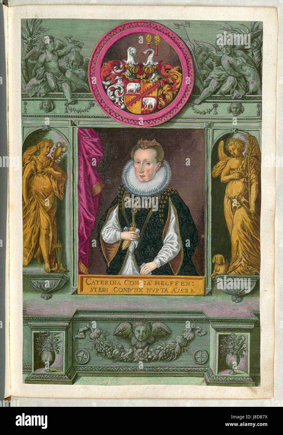 'Fuggerorum et Fuggerarum imagine 029r' est une collection d'images historiques représentant les membres de la famille Fugger, l'une des familles bancaires les plus importantes de l'Europe de la Renaissance. Ces portraits mettent en évidence leur richesse, leur influence et leur rôle dans la politique et l'économie européennes. Banque D'Images